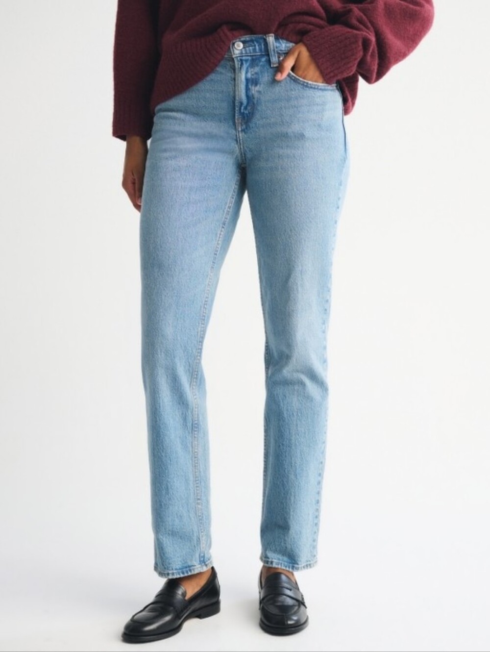 Abercrombie | Curve Love 90s Straight Mid Rise Denim Jeans Womens 28 Long